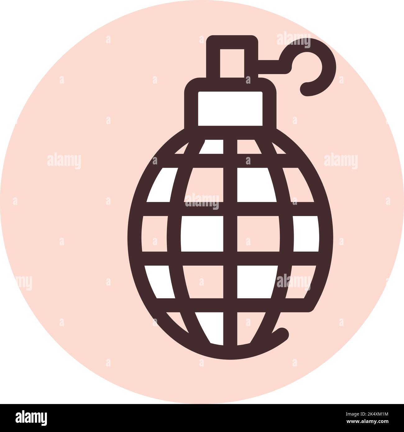 Grenade law, illustration, vector on a white background. Stock Vector