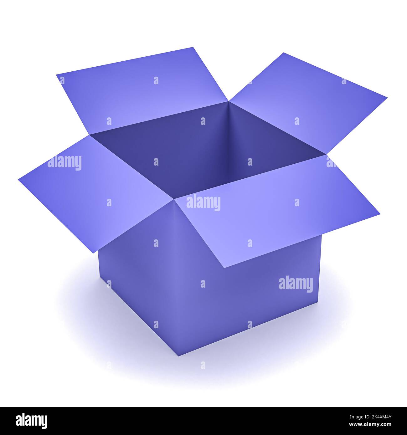 Gift concept. Open blue box isolated on white. 3d rendering Stock Photo ...