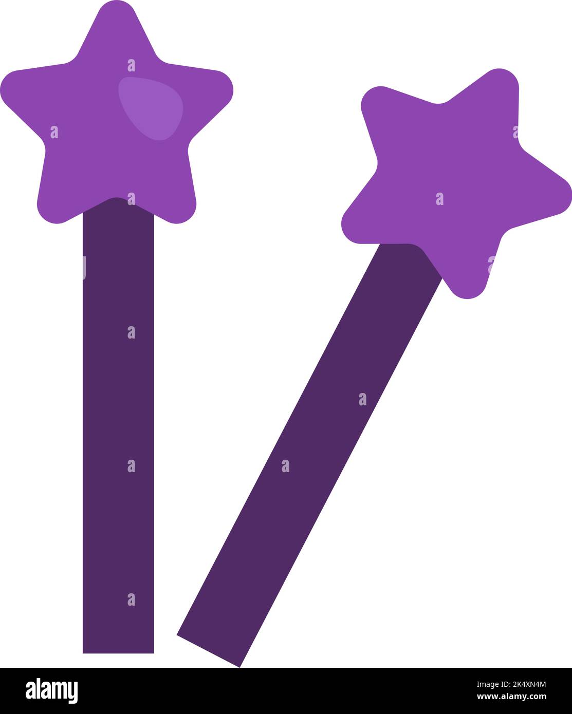 Halloween magic wand, illustration, vector on a white background. Stock Vector