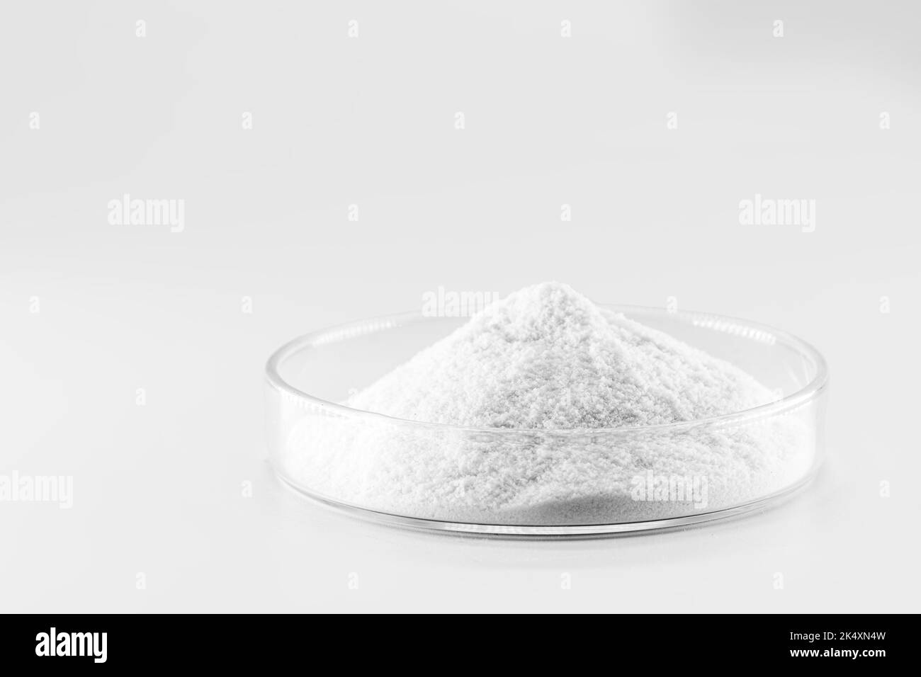 Hydrolyzed Collagen Powder, in the laboratory, pharmaceutical product for use in the food industry, isolated background and copyspace Stock Photo