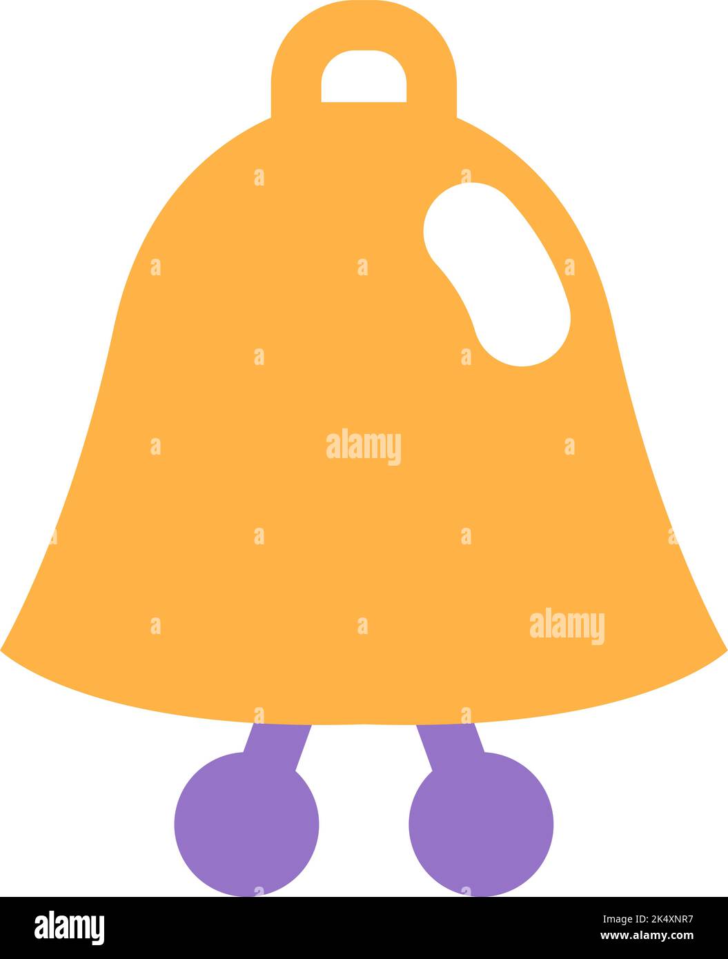 Kindergarten bell, illustration, vector on a white background. Stock Vector