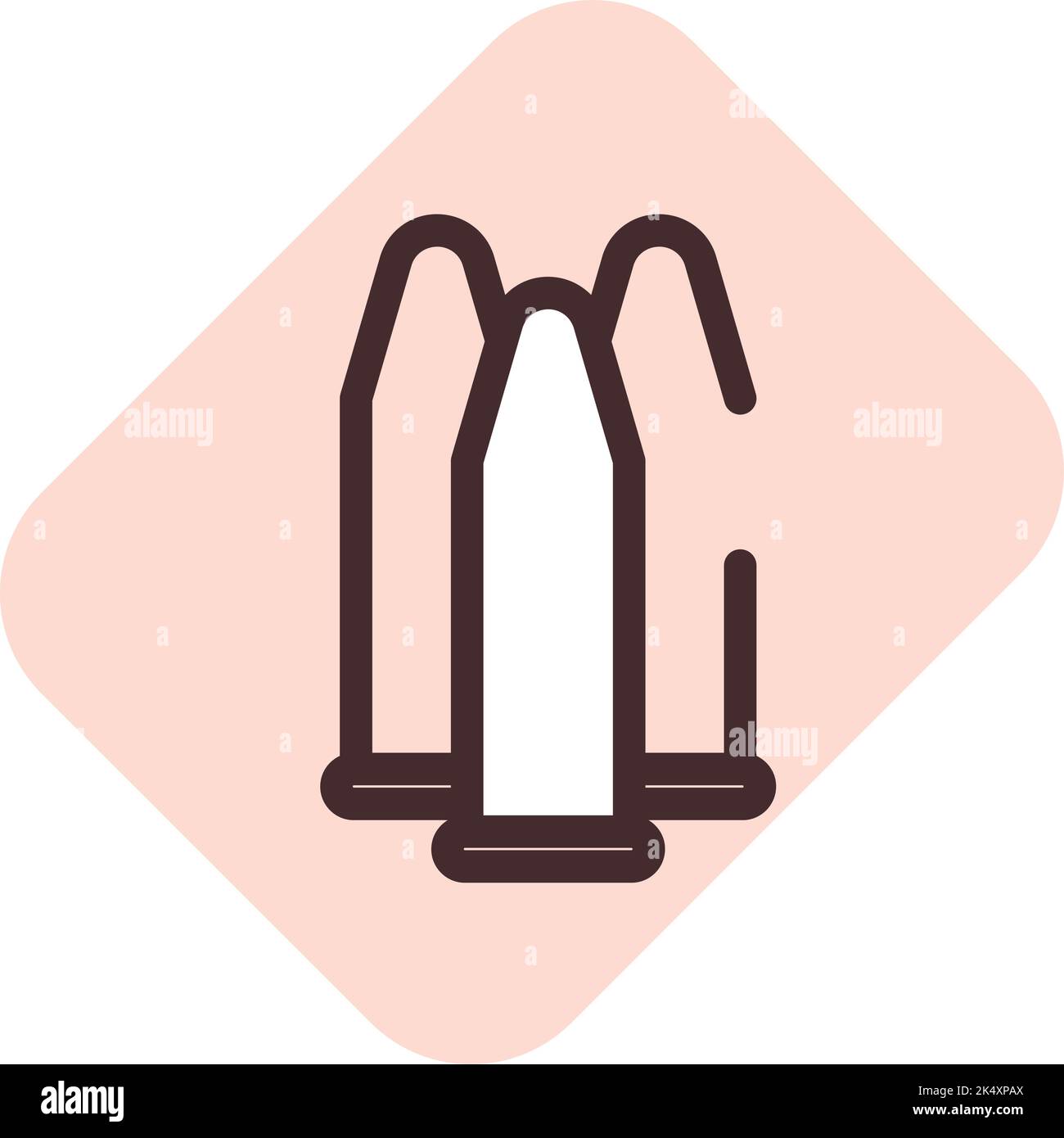 Bullet law, illustration, vector on a white background. Stock Vector