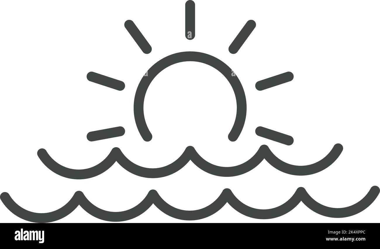 sun and sea waves Stock Vector