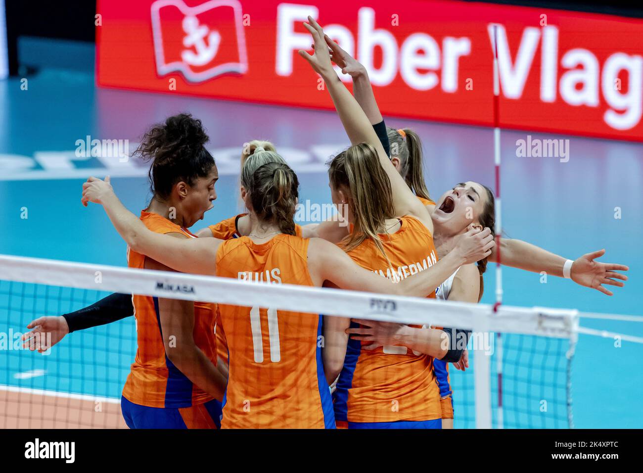 ROTTERDAM The women of the Netherlands cheer after a point against