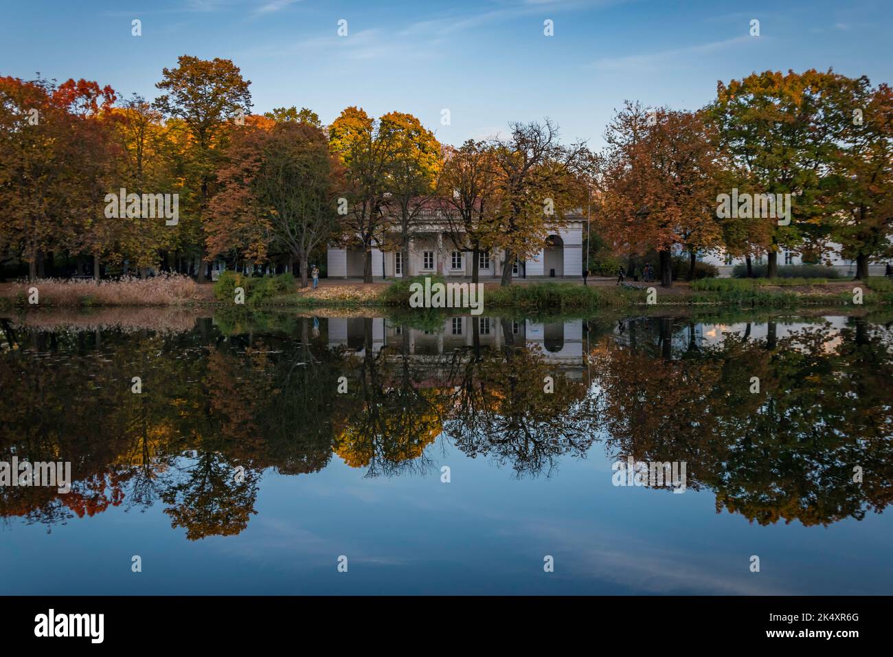 Autumn in Lazienki PArk, Jesien w Parku Lazienki Stock Photo