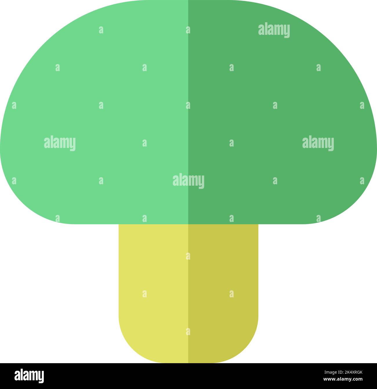 Green mushroom, illustration, vector on a white background. Stock Vector
