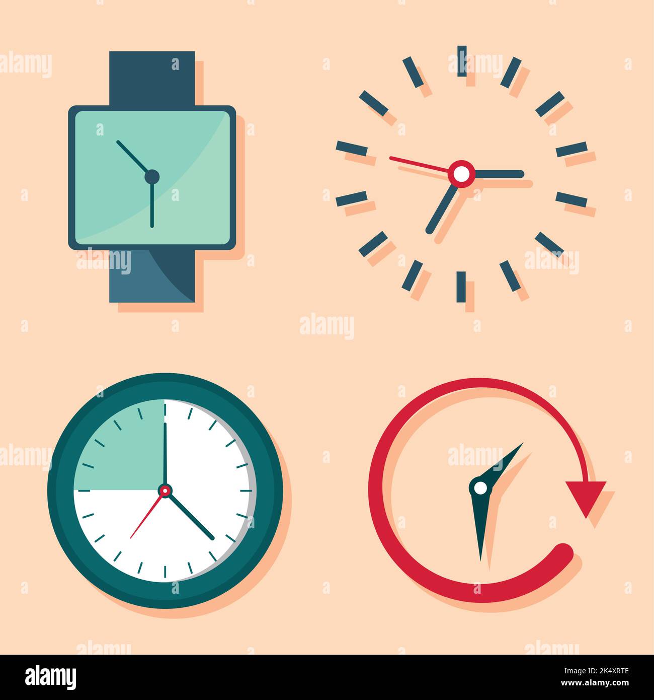 Time management icons clocks hi-res stock photography and images - Alamy