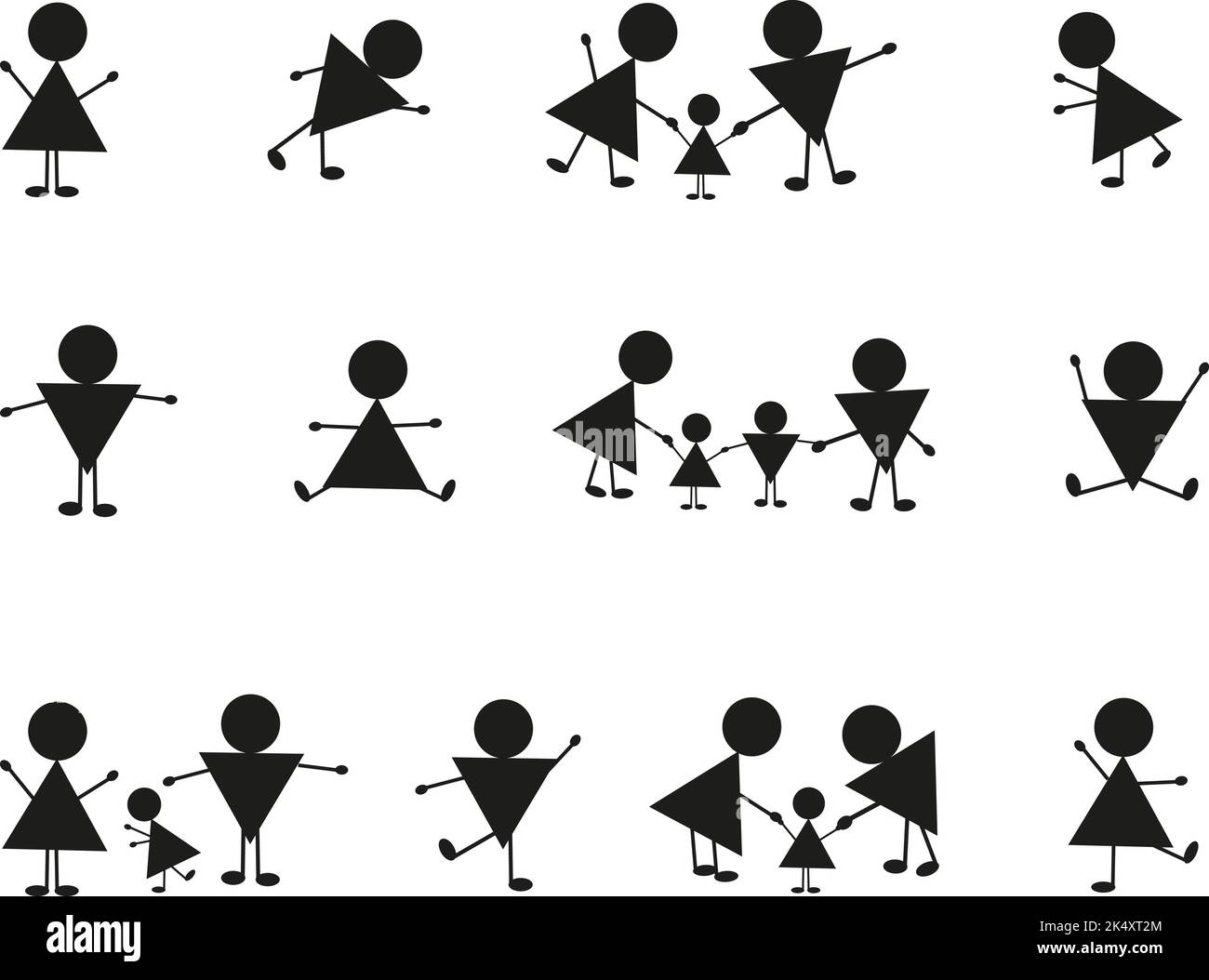 Family icon set, illustration, vector on a white background Stock ...