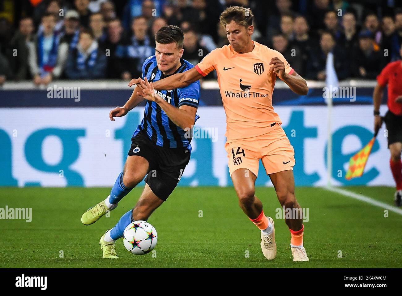 Bruges, Belgique. 04th Oct, 2022. Bjorn MEIJER of Brugge and Marcos