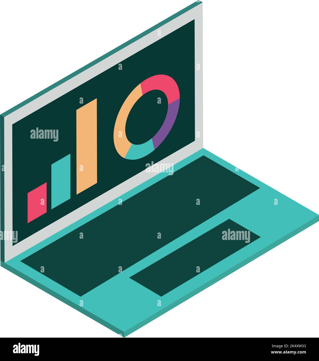 isometric laptop financial data Stock Vector Image & Art - Alamy