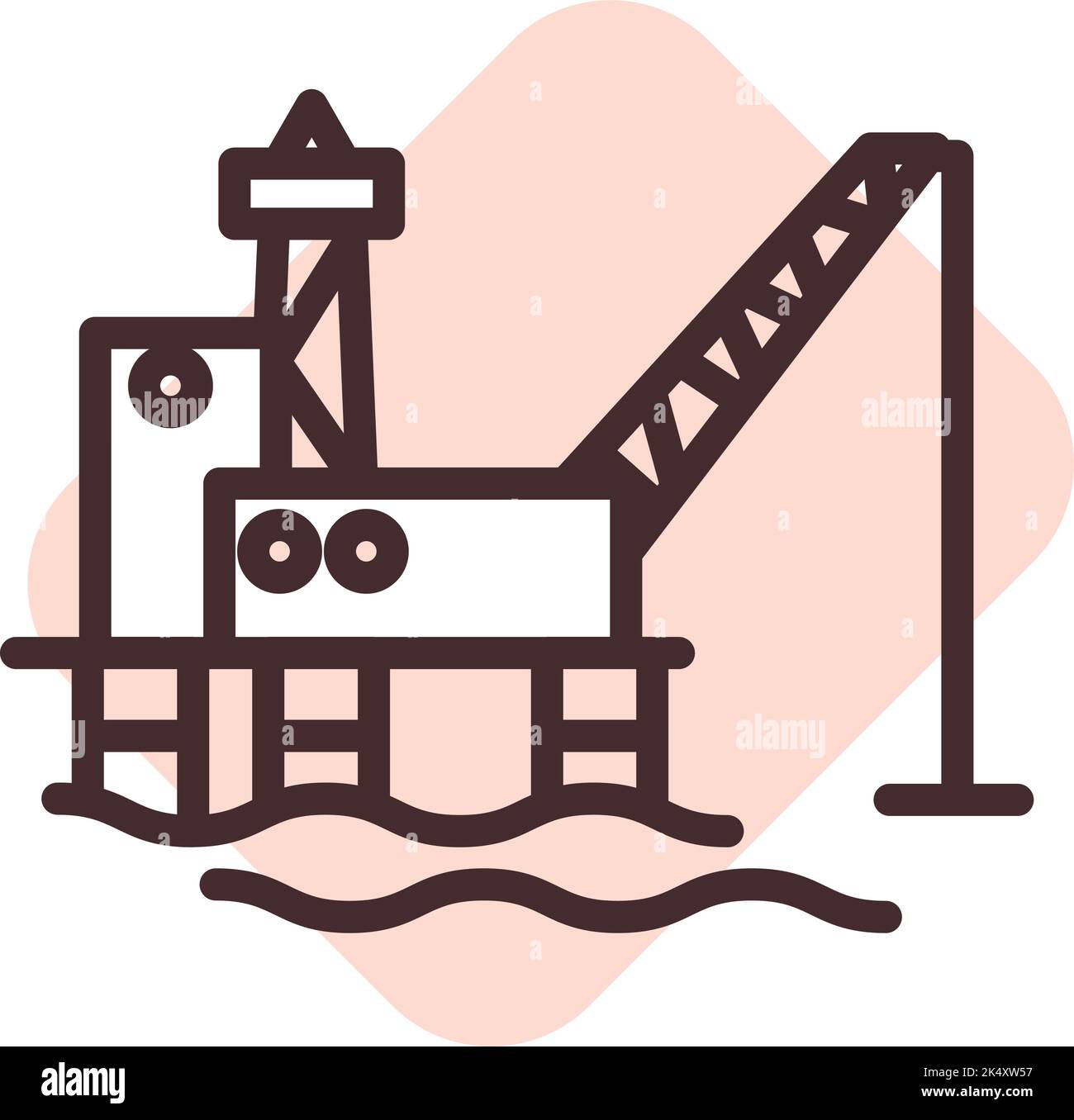 Oil platform, illustration, vector on a white background. Stock Vector