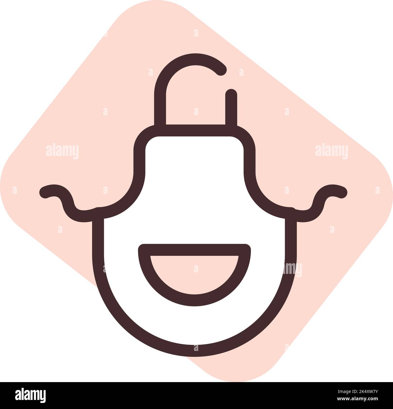 Pottery apron, illustration, vector on a white background. Stock Vector