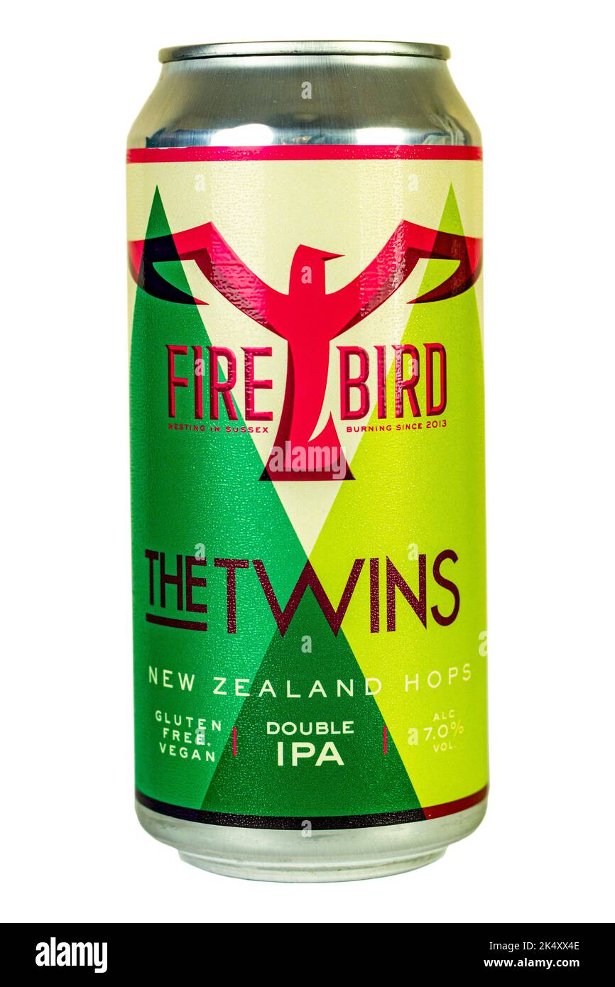 Firebird Brewery - The Twins - (New Zealand Hops) Double IPA - Alc 7.0% abv. Stock Photo