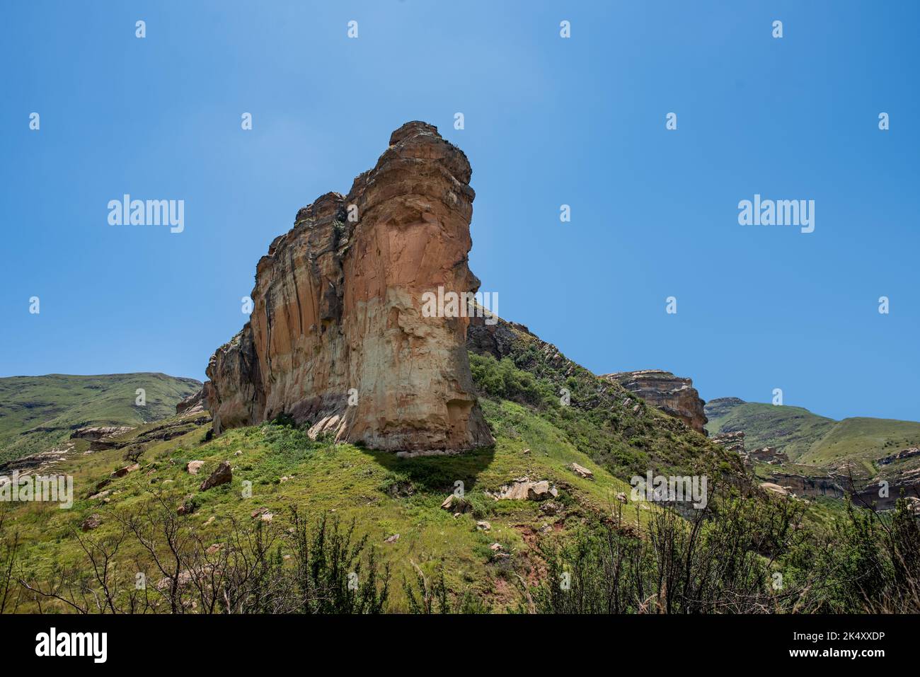 The Brandwag Buttress (Sentinel) in Golden Gate Highlands National Park, South Africa on a sunny day Stock Photo