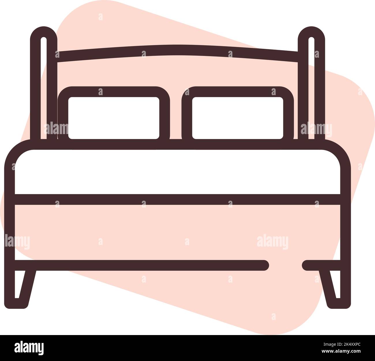 Sleeping bed, illustration, vector on a white background Stock Vector