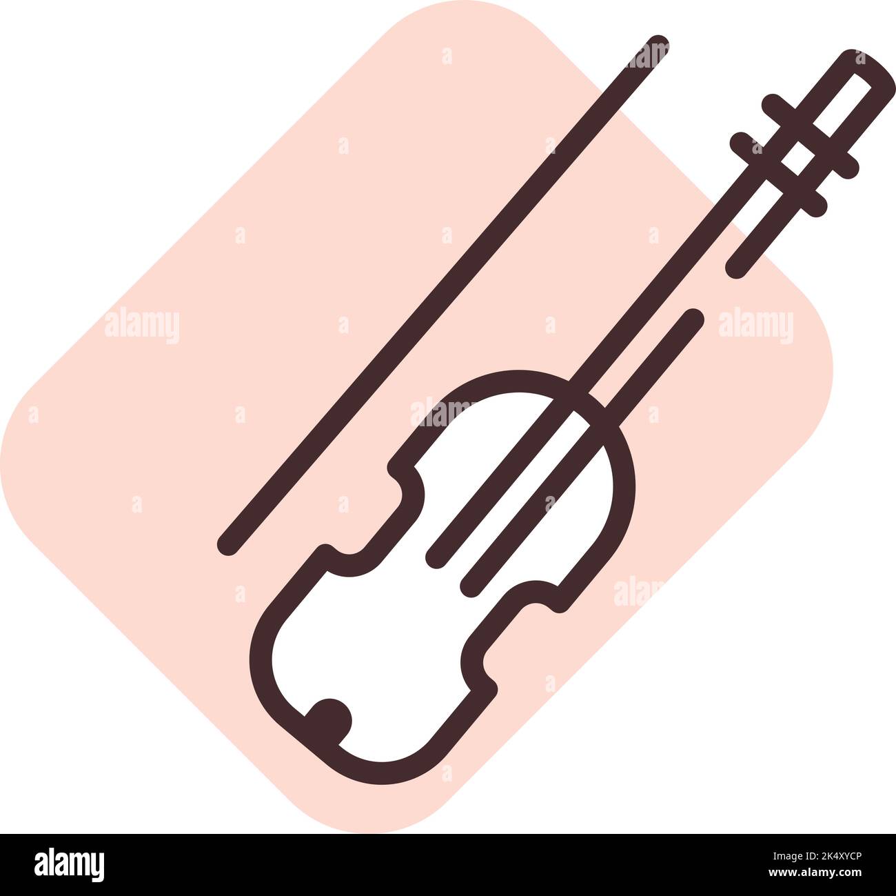 Violin music, illustration, vector on a white background. Stock Vector