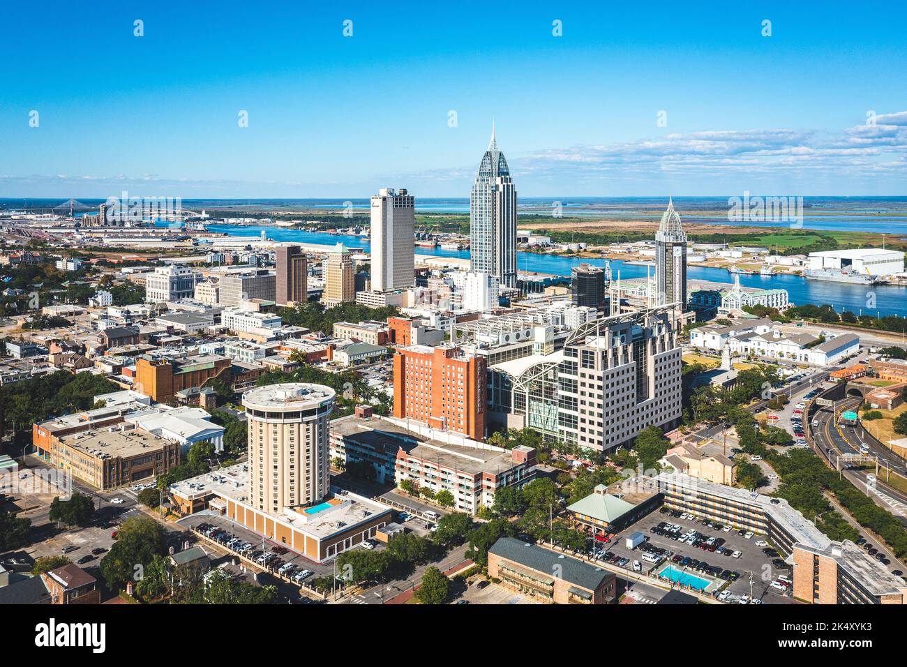 Downtown Mobile, AL Aerial View Stock Photo Alamy