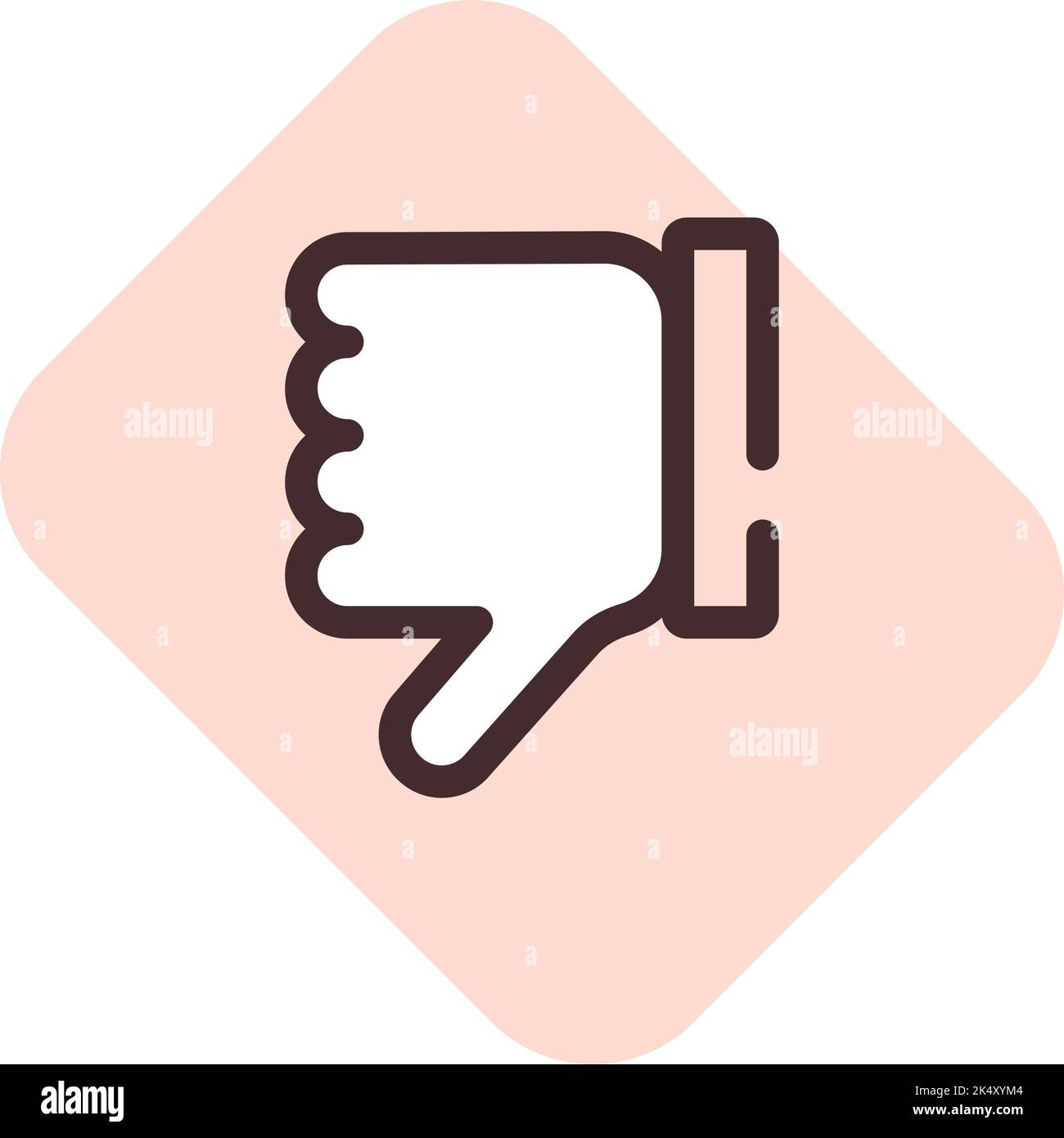 Dislike button, illustration, vector on a white background. Stock Vector