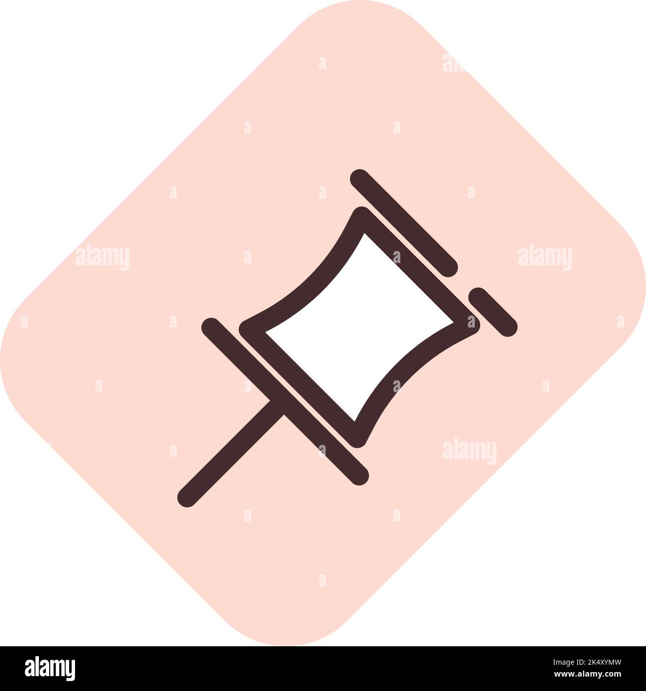 Pin icon, illustration, vector on a white background. Stock Vector