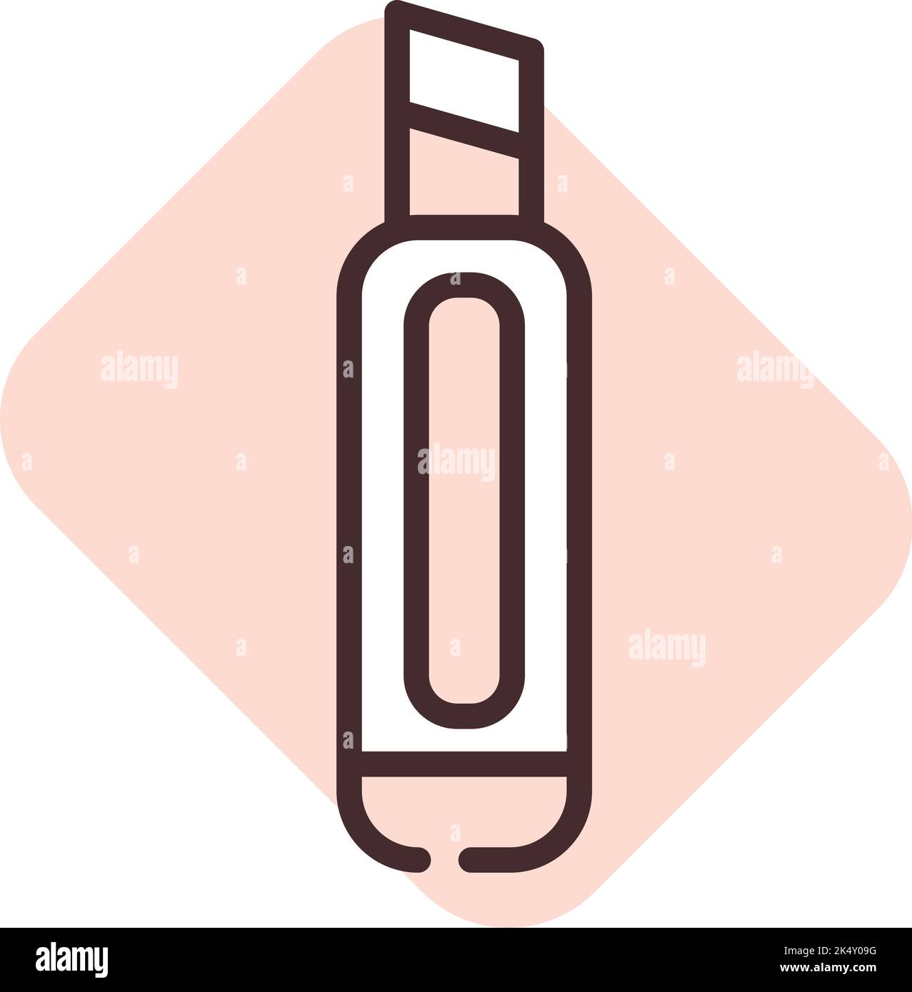 Stationery cutter , illustration, vector on a white background. Stock Vector