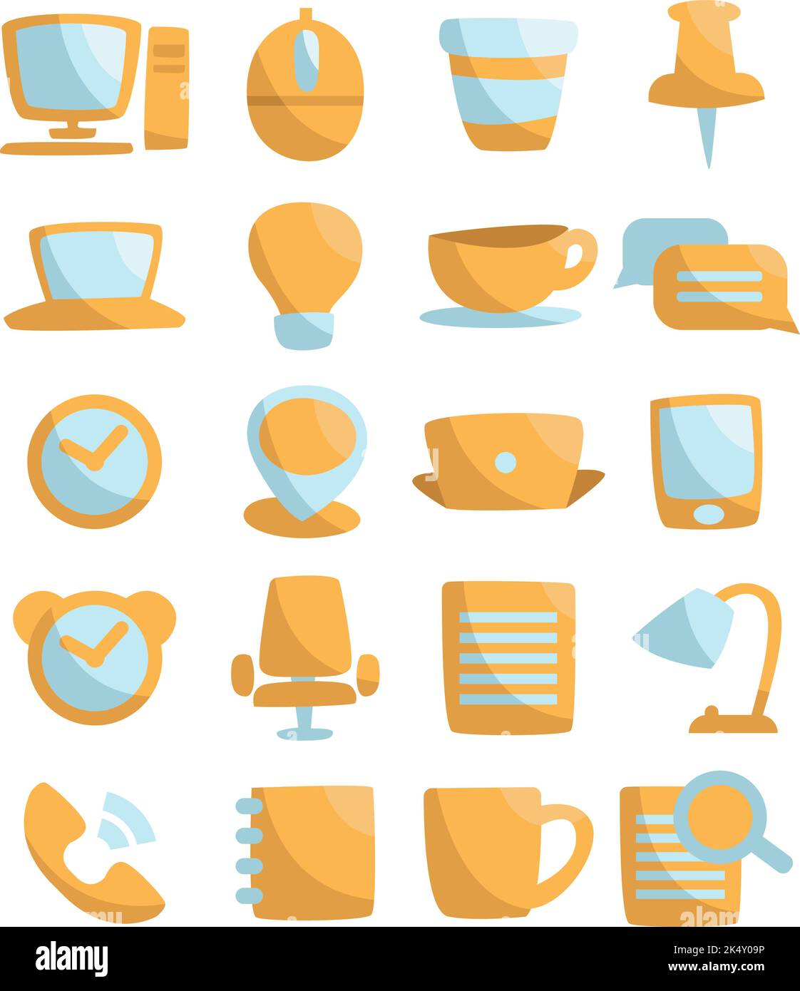 Office job, illustration, vector on a white background. Stock Vector