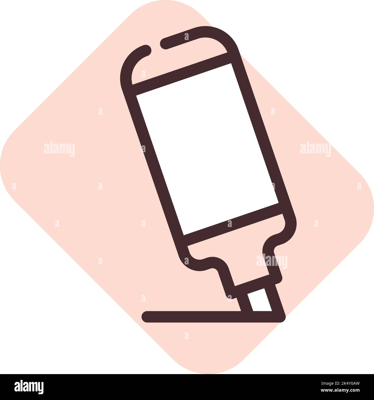 Stationery marker pen, illustration, vector on a white background. Stock Vector