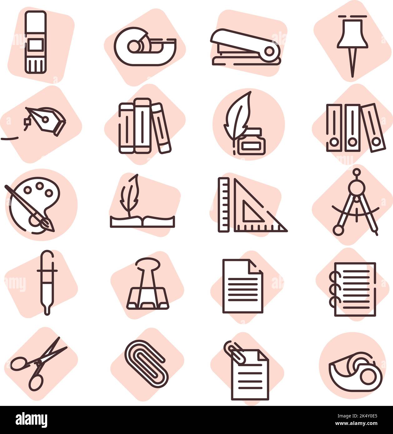 Stationery equipment, illustration, vector on a white background. Stock Vector