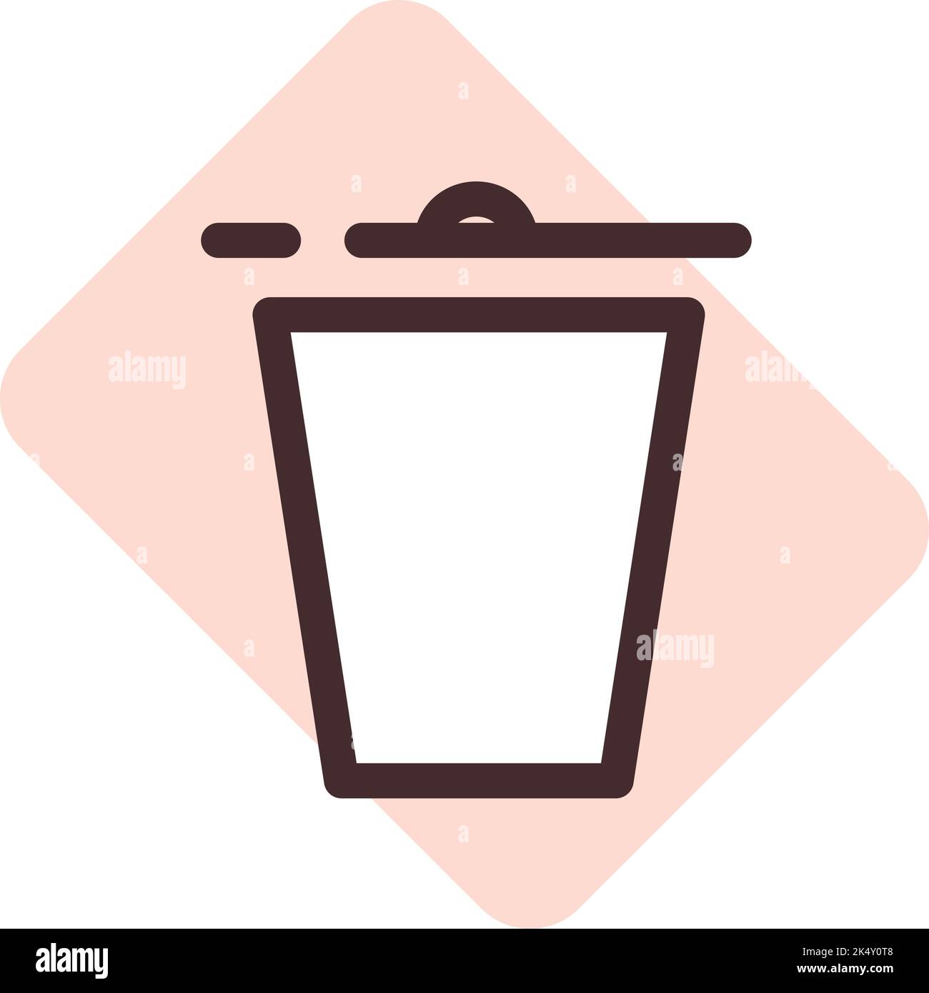 Phone trashbin, illustration, vector on a white background. Stock Vector