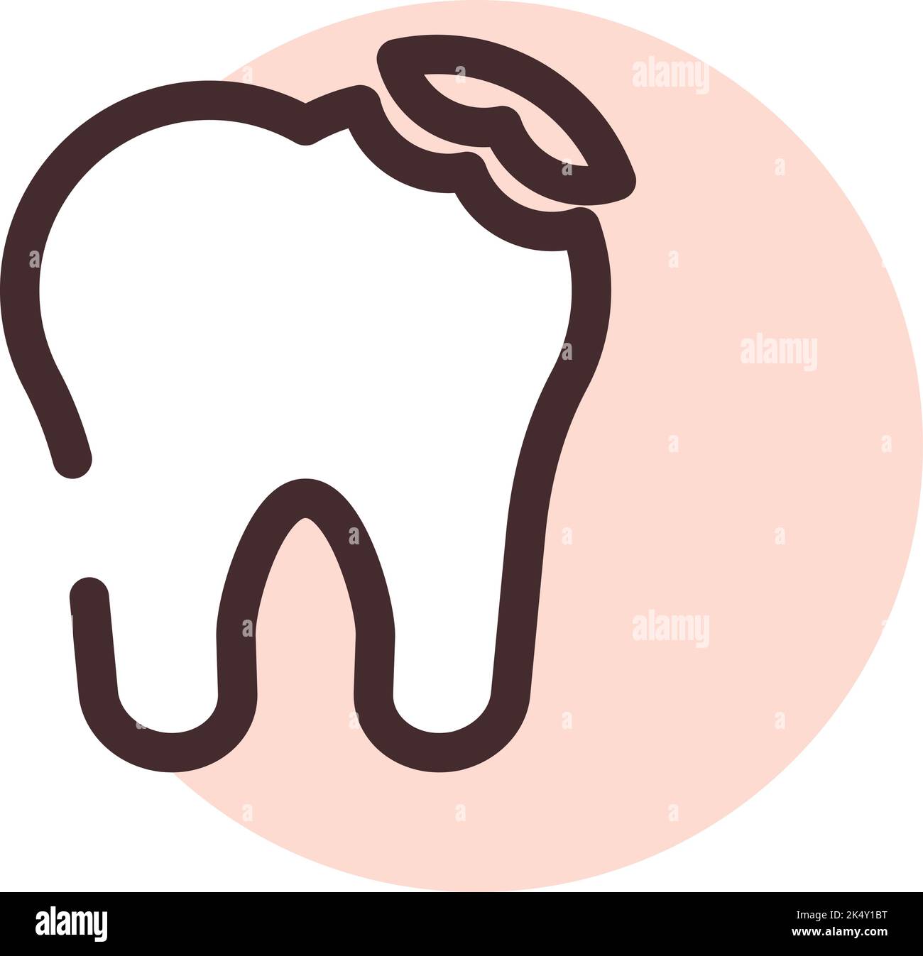 Broken tooth, illustration, vector on a white background. Stock Vector