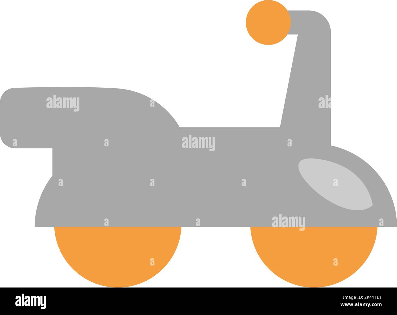 Take away scooter, illustration, vector on a white background. Stock Vector