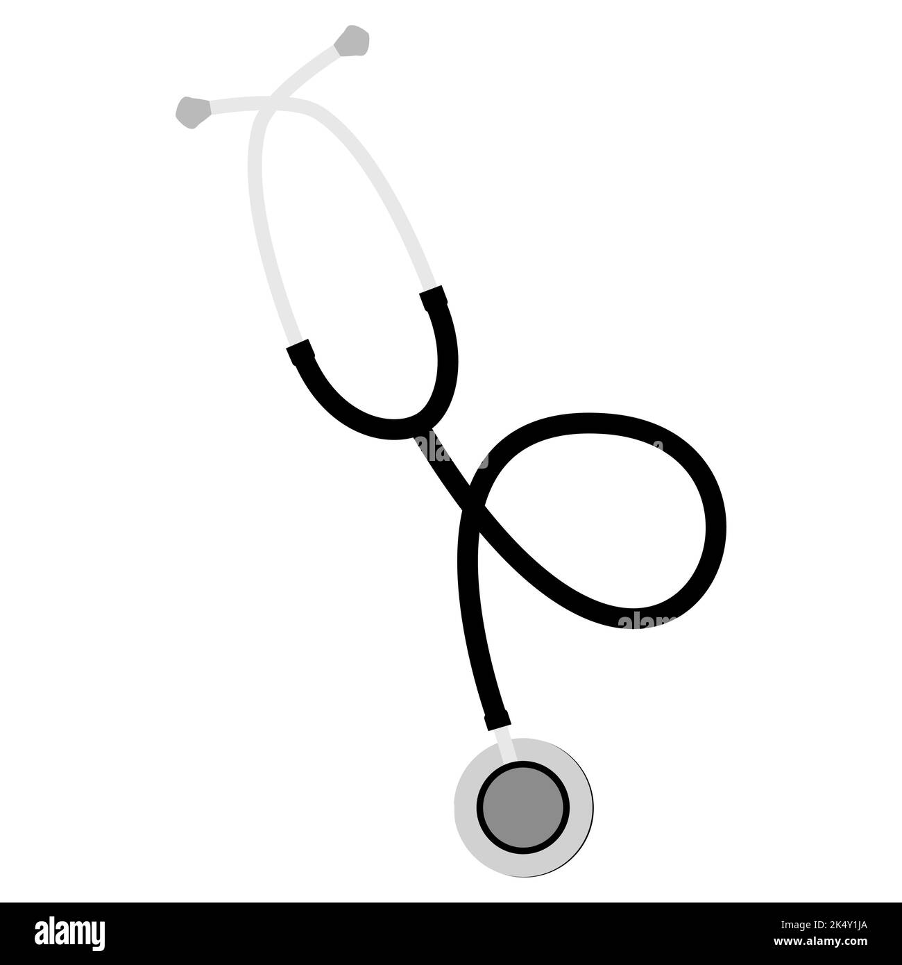 Cartoon stethoscope isolated on white background. Vector icon or design