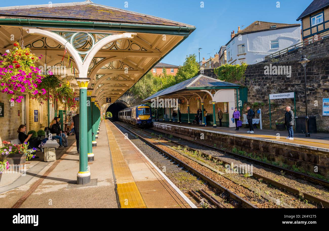 Knaresborough railway station, a Grade II listed station in the Yorkshire market town of Knaresborough, Yorkshire, England. Stock Photo