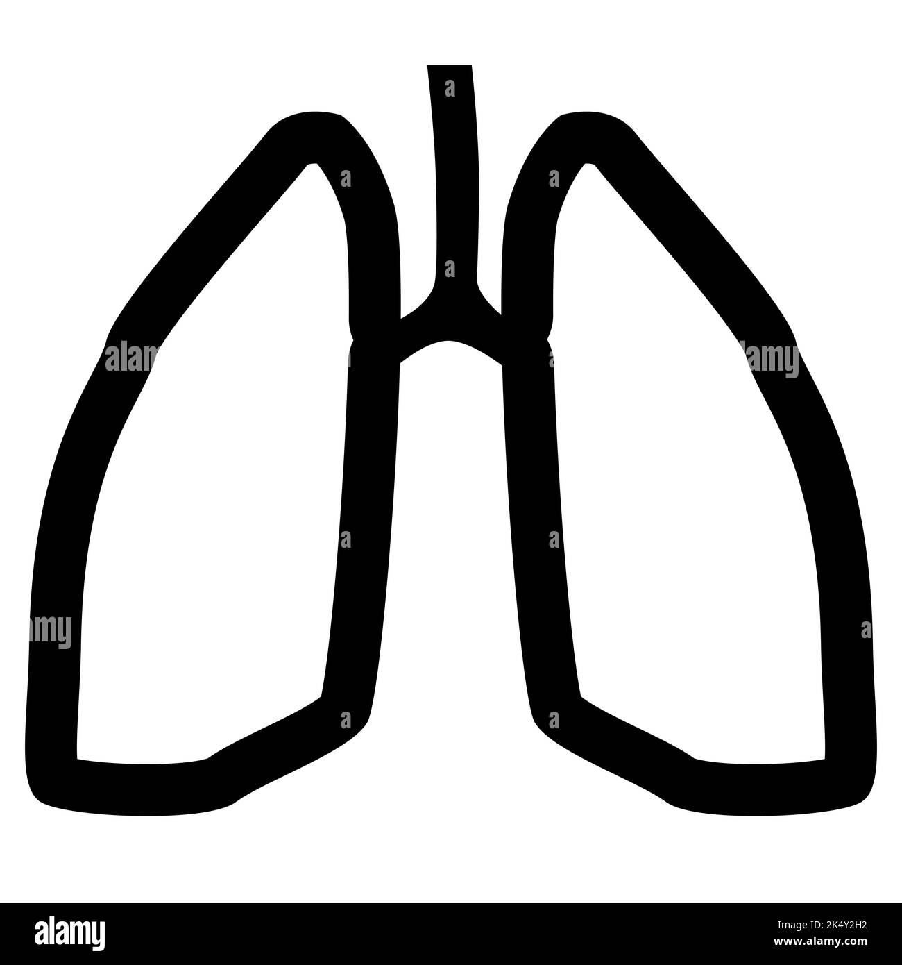 Outline of lungs isolated on white. Vector icon or design element Stock ...