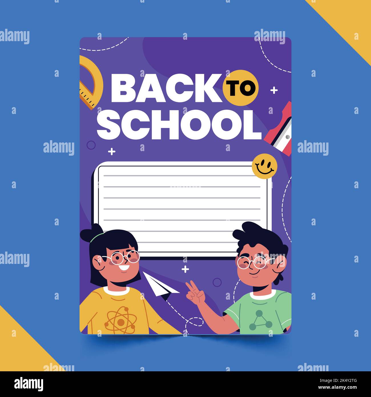 back school card template vector design illustration Stock Vector