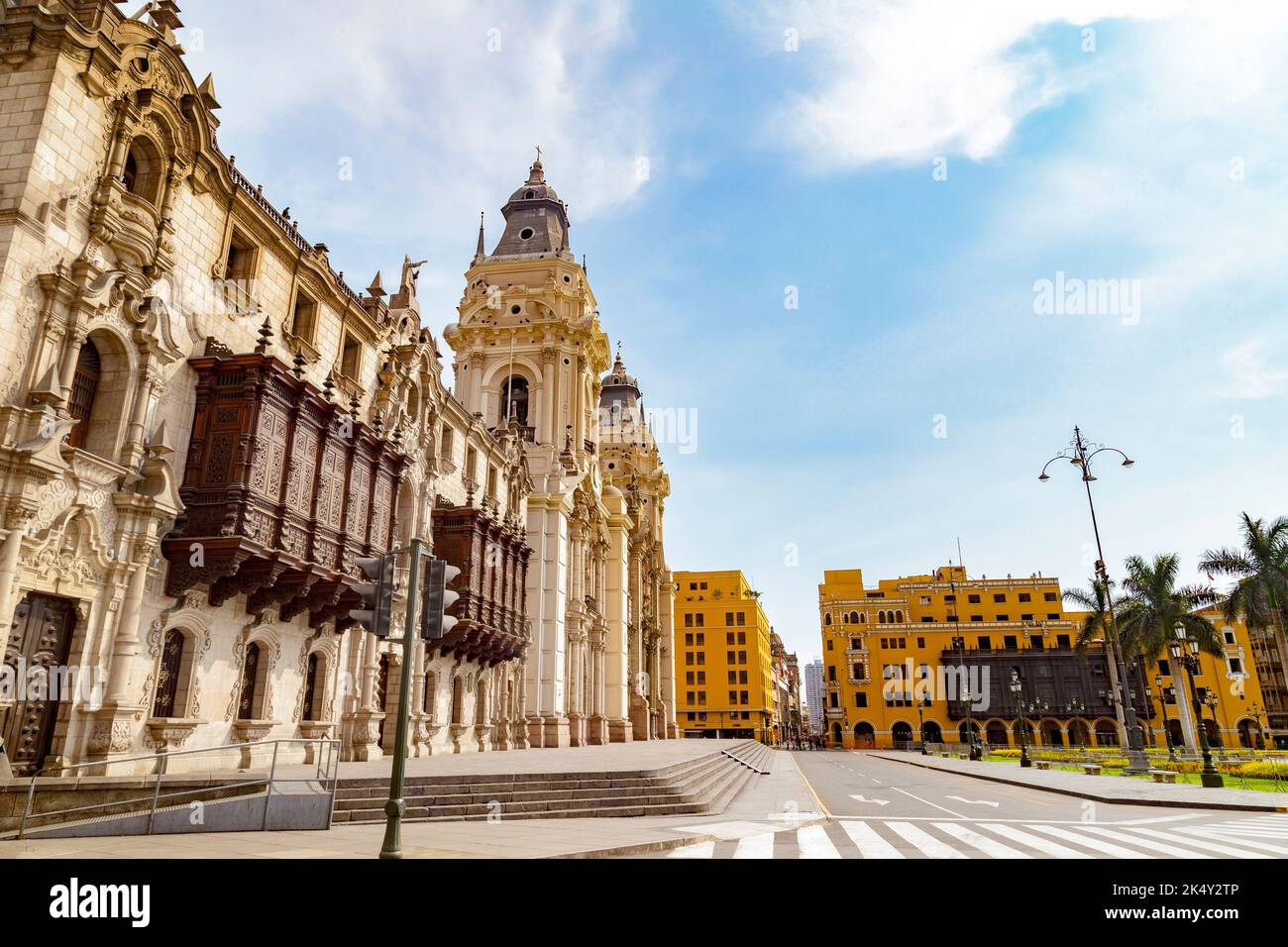 Cathedral and Main Square of Lima Stock Photo