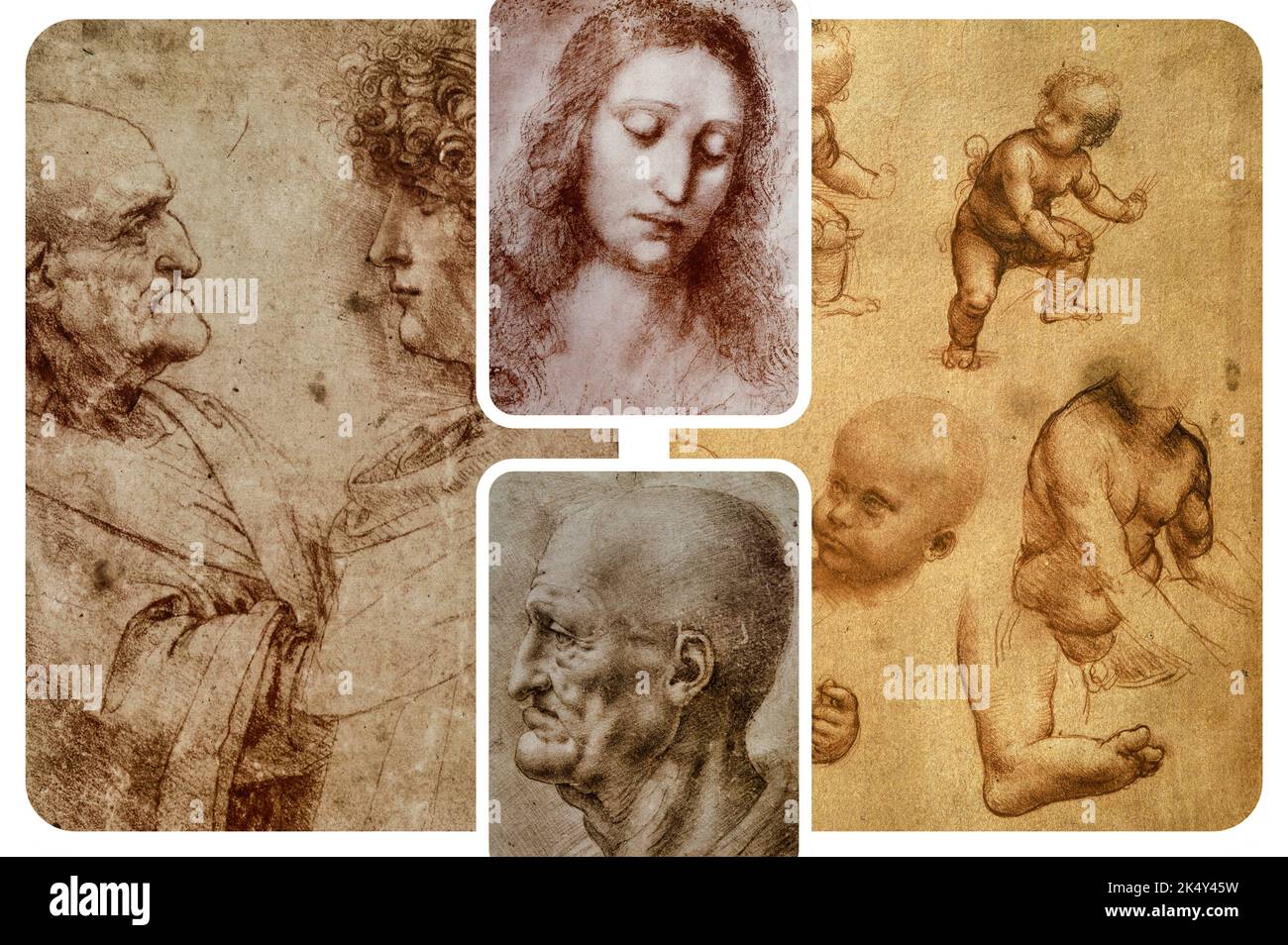 Some drawings depicting ordinary people, by the Brilliant Painter