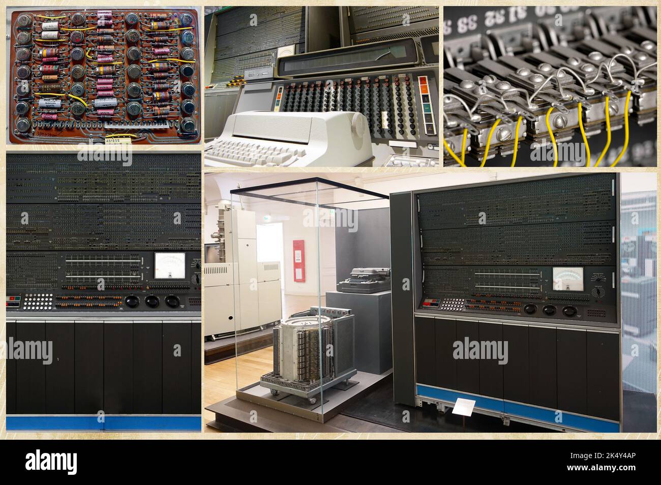 The IBM 7030, also known as stretch, was the first transistor supercomputer produced by IBM. The first 7030 was installed at Los Alamos in 1961. Stock Photo