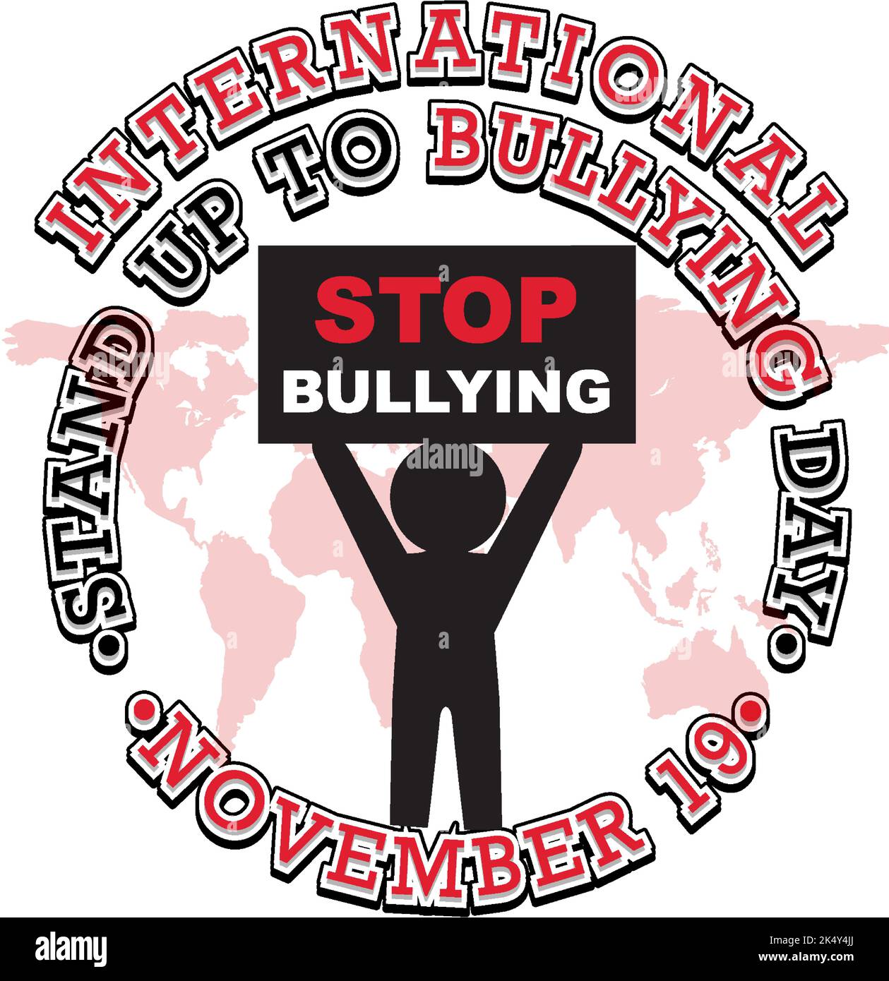 International stand up to bullying day poster design illustration Stock