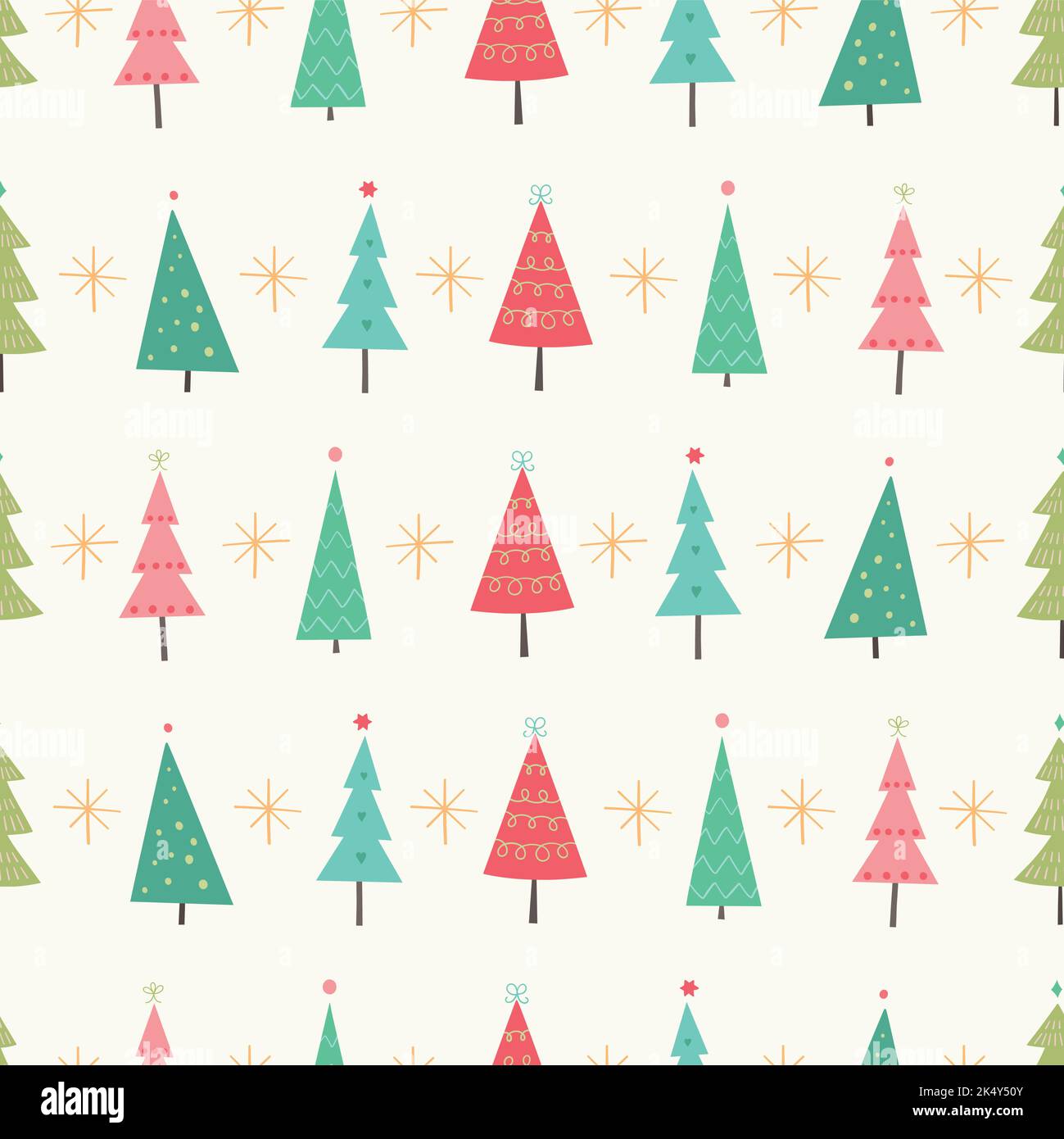 Christmas tree pattern background vector. Festive illustration Stock ...
