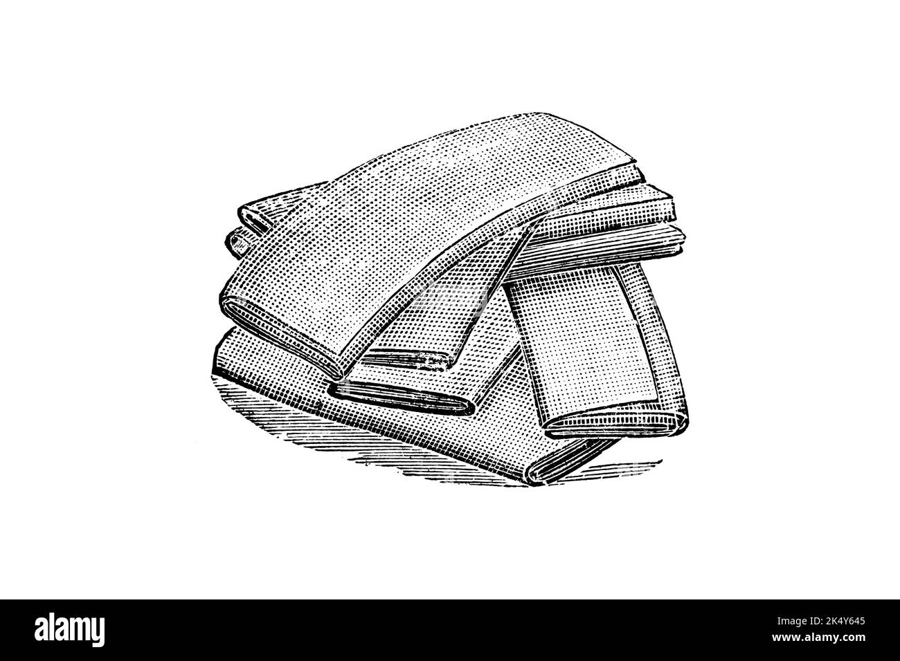 Drawing Of Rag Folded Rags - 1910s Vintage illustration Stock Photo - Alamy