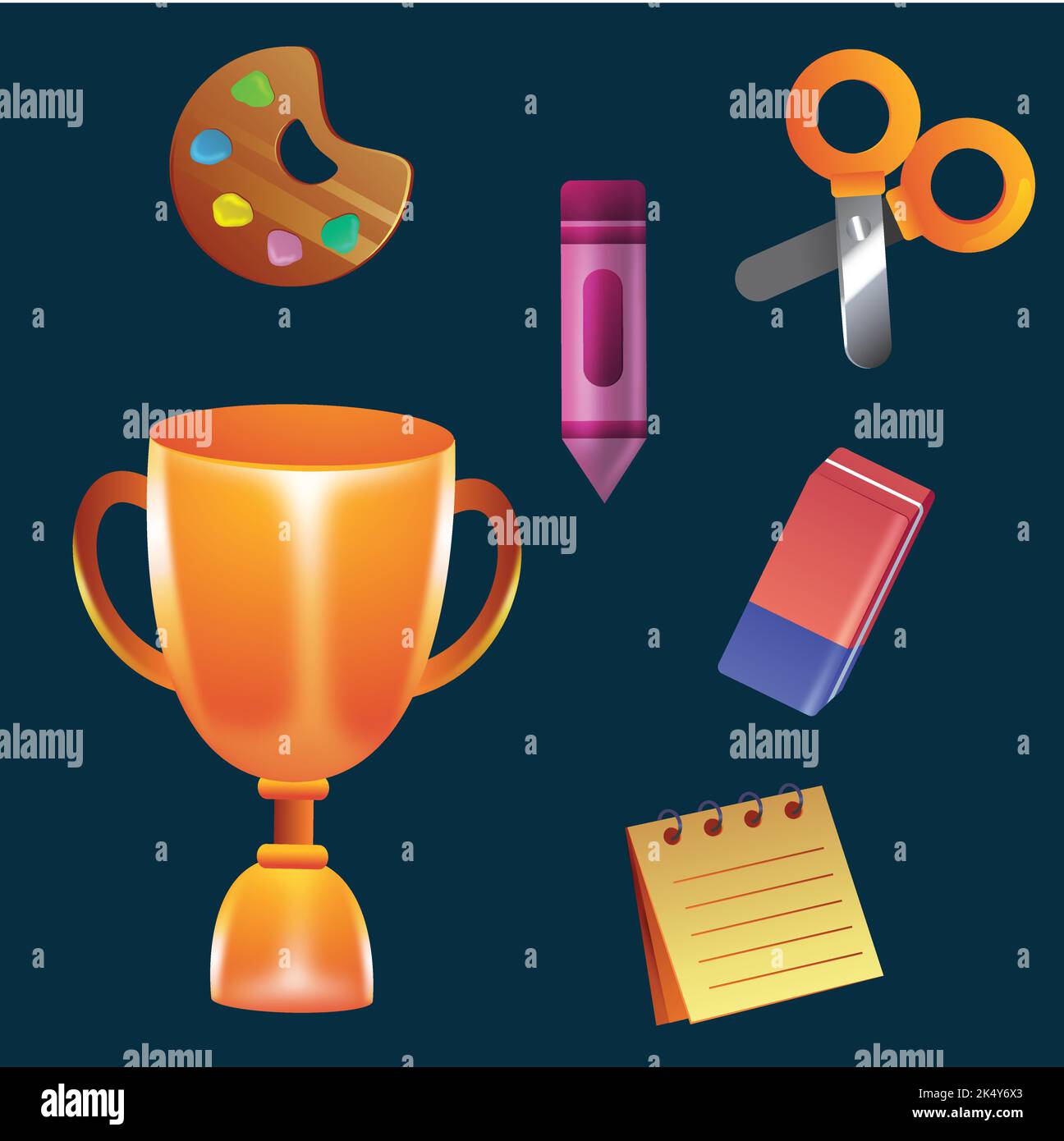 realistic back school elements collection vector design illustration ...