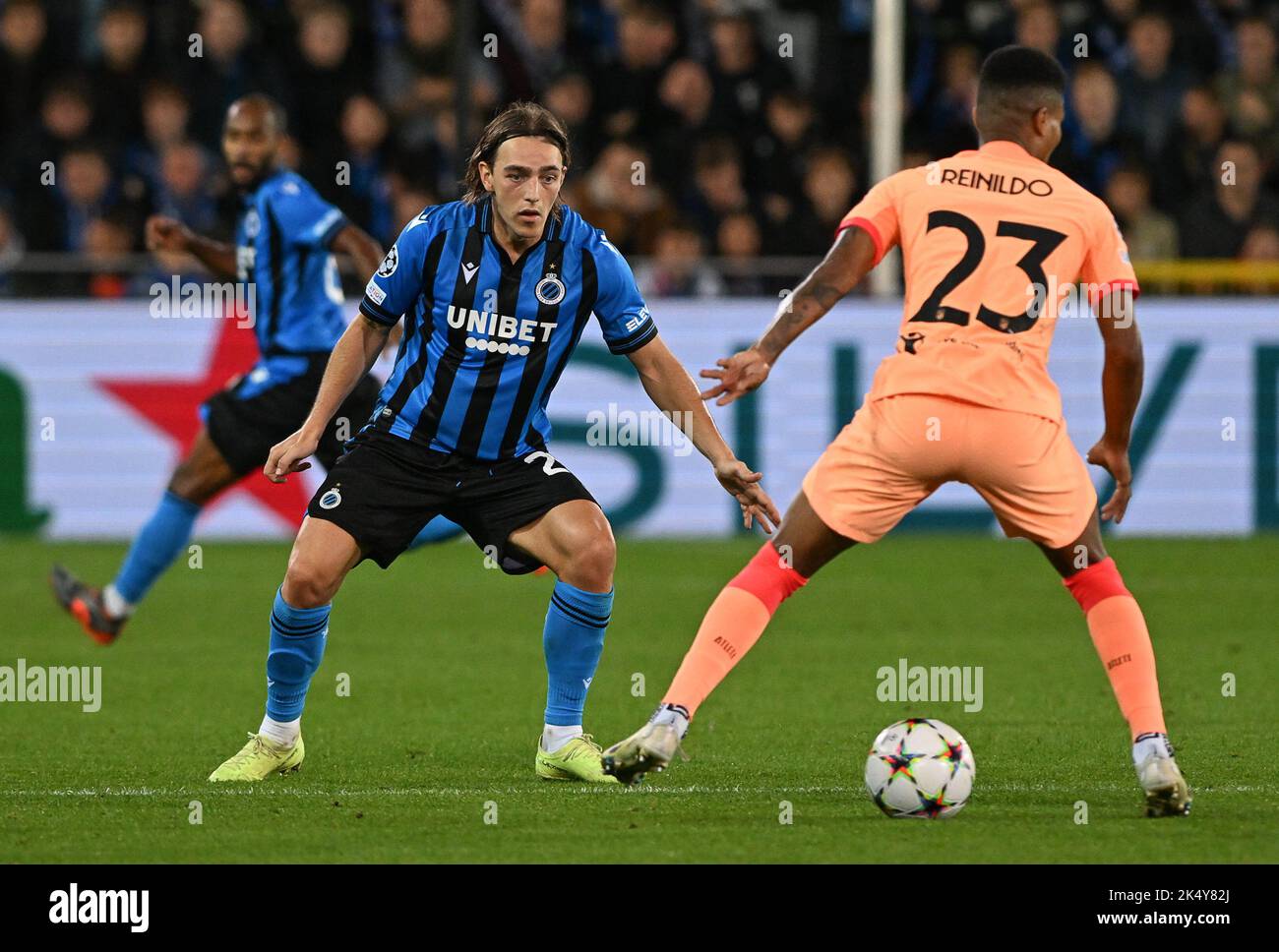 pictured during a soccer game between Club Brugge KV and Atletico Madrid during the third matchday in group B in the Uefa Champions League for the 2022-2023 season , on Tuesday 4 th of October 2022 in Brugge , Belgium . PHOTO DAVID CATRY | SPORTPIX Stock Photo