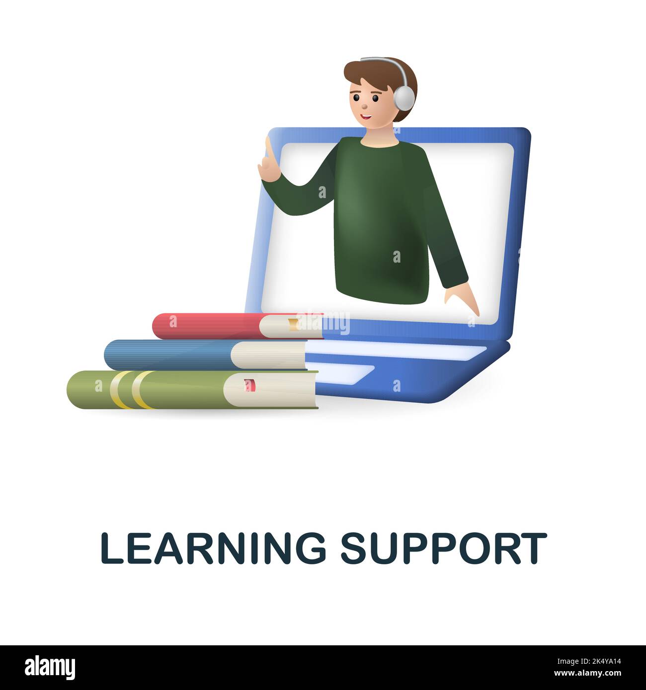 Learning Support icon. 3d illustration from e-learning collection ...