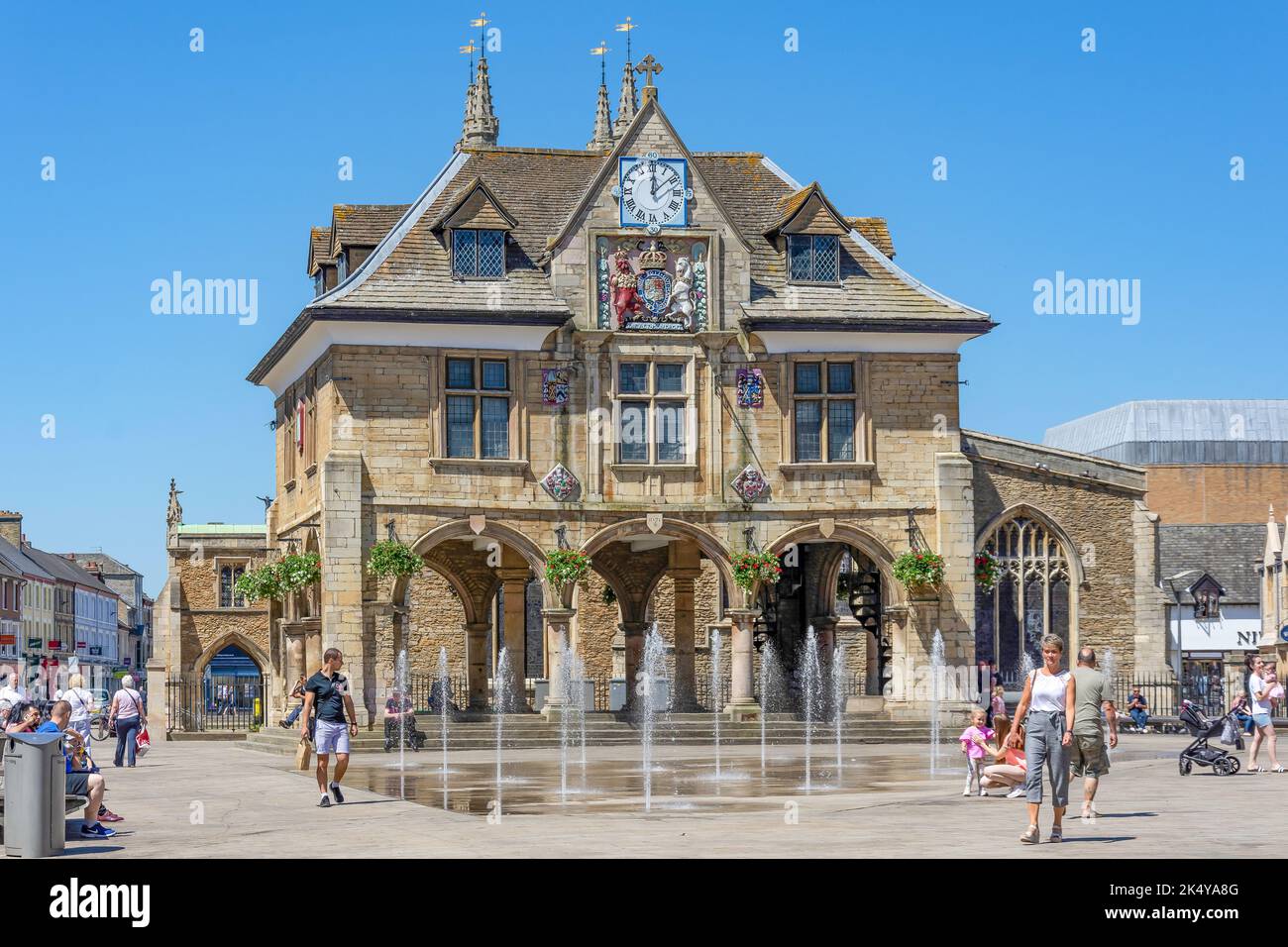 17th century The Guildhall (Butter Cross), Cathedral Square, Peterborough, Cambridgeshire, England, United Kingdom Stock Photo