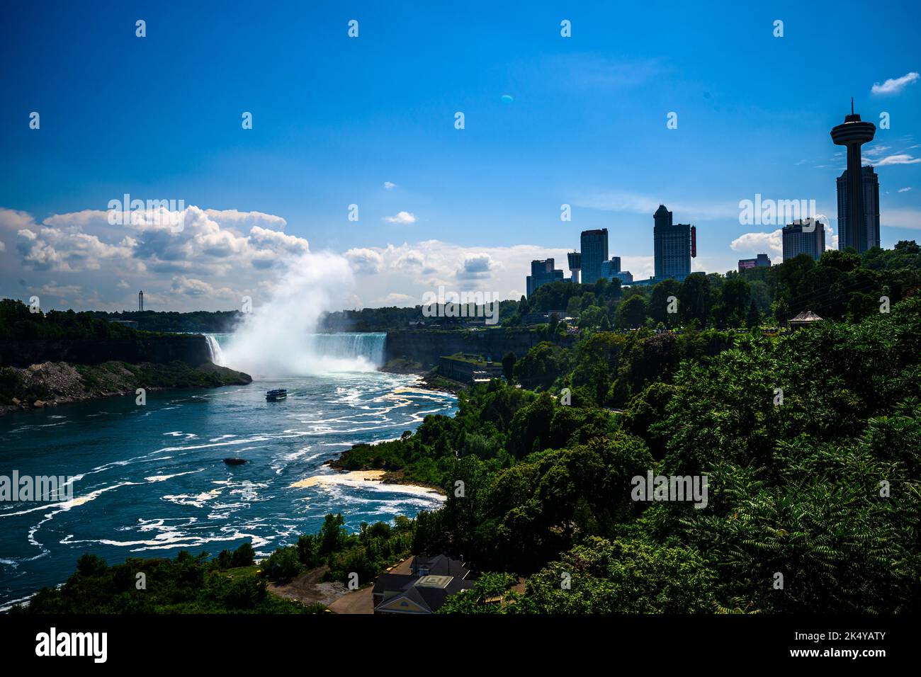 Canadian side view of Niagara Falls, American Falls, Horseshoe Falls