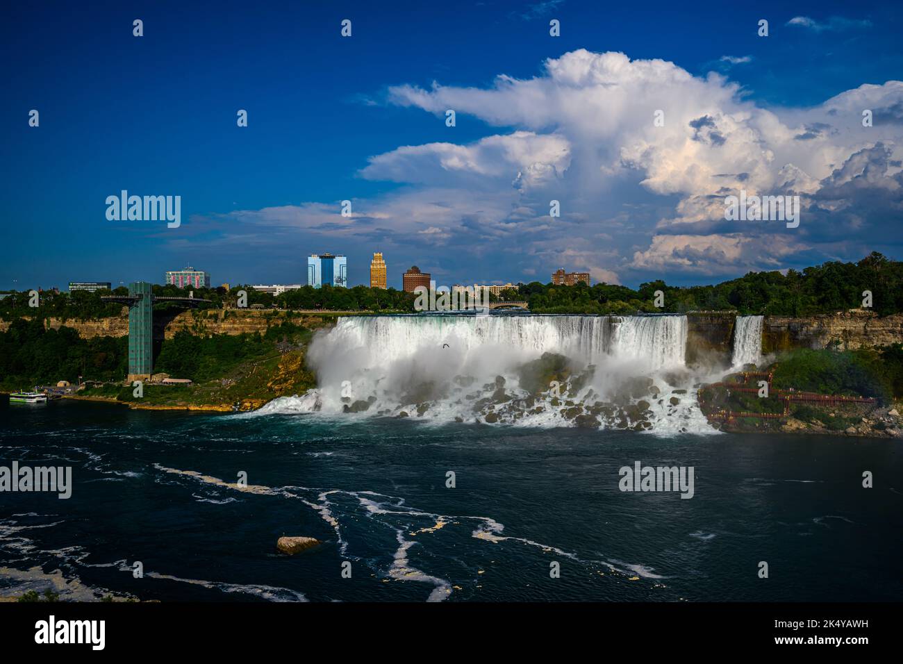 Canadian side view of Niagara Falls, American Falls, Horseshoe Falls