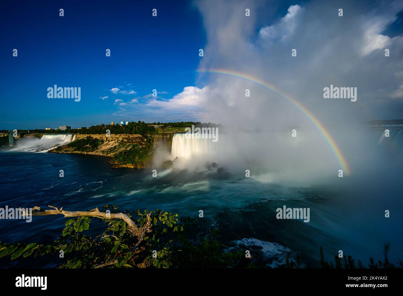 Canadian side view of Niagara Falls, American Falls, Horseshoe Falls