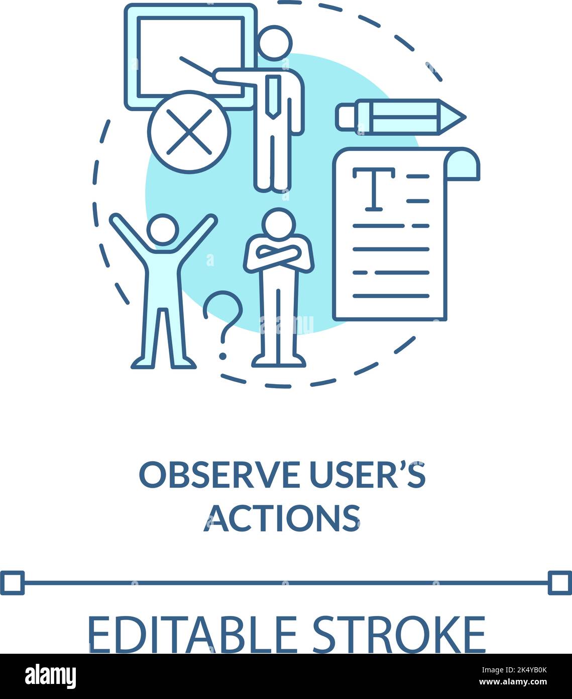 Observe user actions turquoise concept icon Stock Vector