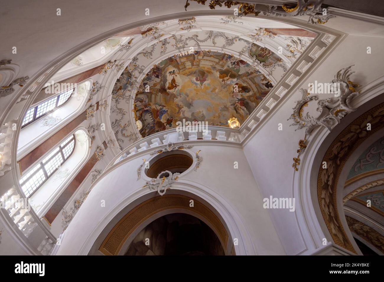 staircase, the Baroque Bruchsal Palace (Schloss Bruchsal), also called ...