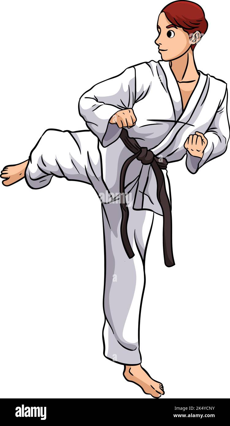 Karate Cartoon Colored Clipart Illustration Stock Vector Image & Art